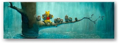 Winnie the Pooh Artwork Winnie the Pooh Artwork Waiting Out the Rain